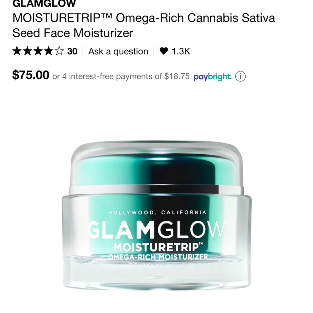 GlamGlow Omega-rich moisturizer